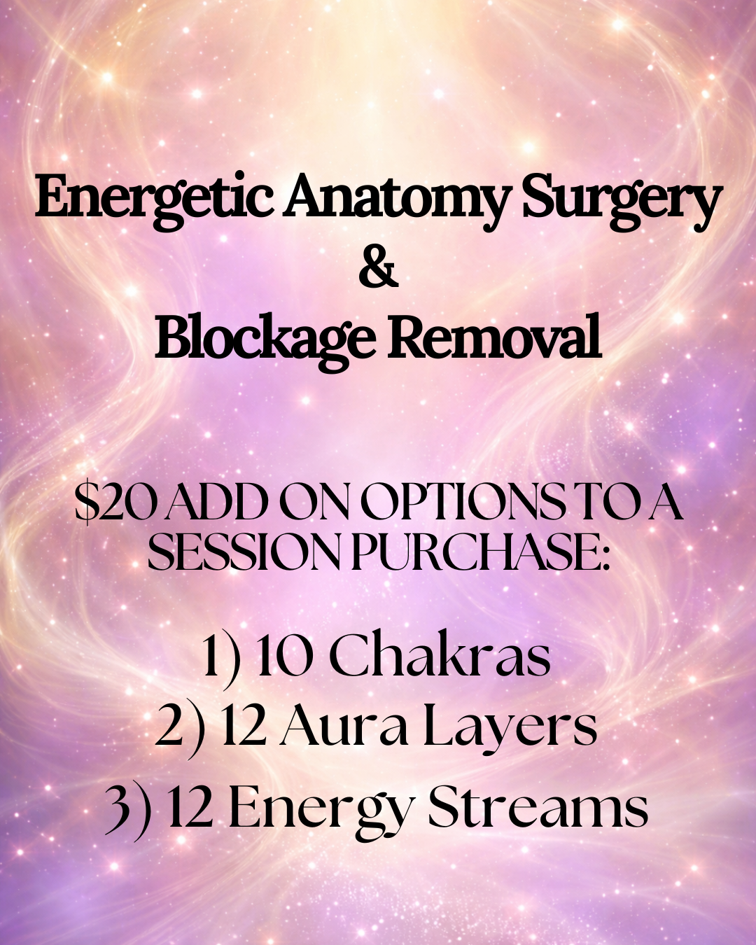 Energetic Session Add-On Options